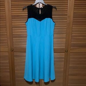 Lace Top Black Blue Rockabilly Party Dress 1X